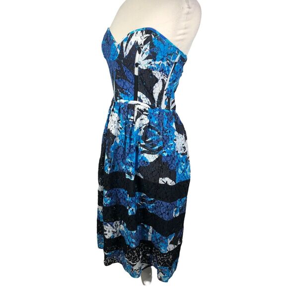 NEW PARKER Holly Gardenia Strapless Floral Lace Combo Dress Size L NWT $298 - Picture 3 of 11